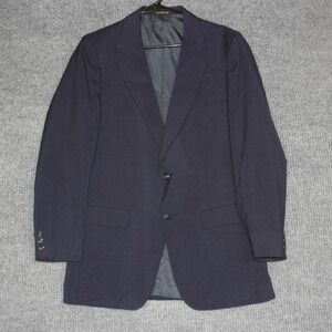 Carlo Collection Richman Mens Navy Blue Wool Blend Suit Jacket Blazer Size 40R